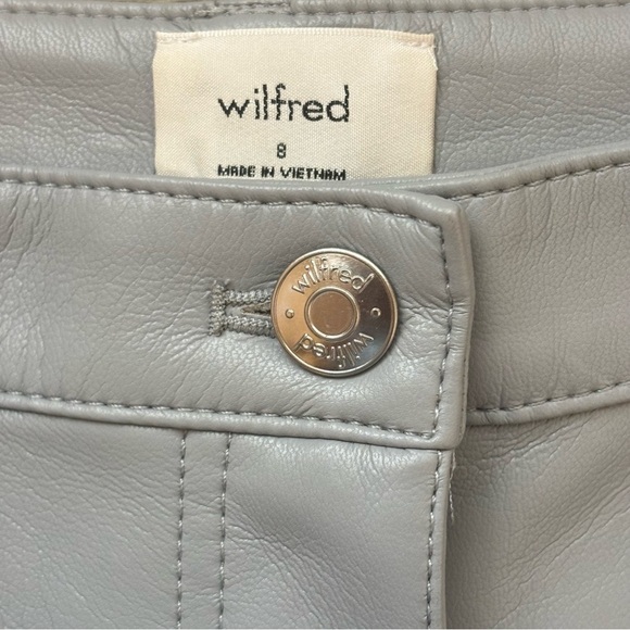 Aritzia Wilfred Melina Faux Leather Pants Marble Grey Women’s 8 - Picture 7 of 12